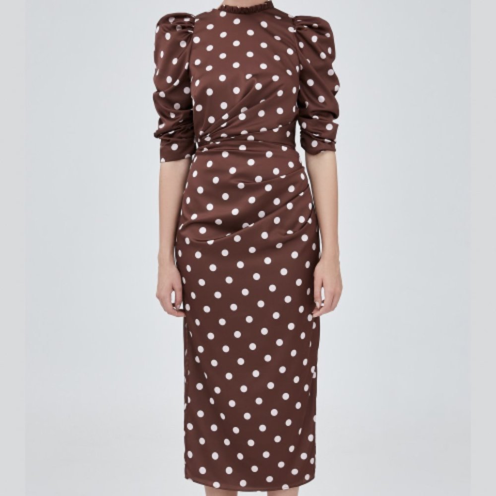 NWT Keepsake the Label Silky Polka Dot Midi Pretty Woman Halloween costume